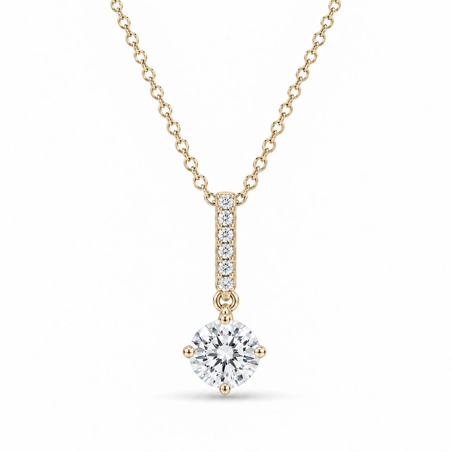 Pavé Bail Round Lab Diamond Pendant — 0.40ctw