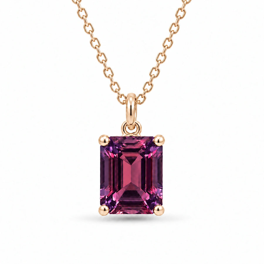 Emerald-Cut Lab Alexandrite Pendant — 3.00ct