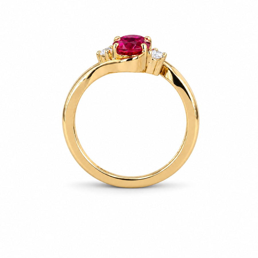 The Briar — Oval Lab Ruby Twisted Band Ring
