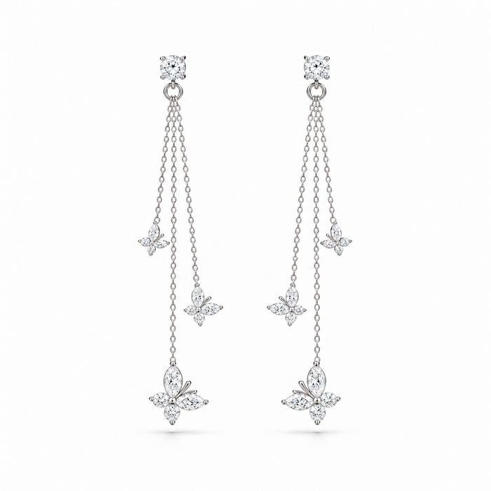 The Jardin Butterfly Lab Diamond Drop Earrings — 2.00ctw