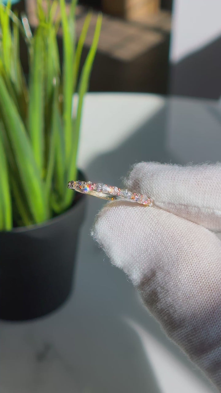 0.535ctw Lab-Grown Diamond Half-Eternity Round/Marquise Band Ring in Yellow Gold