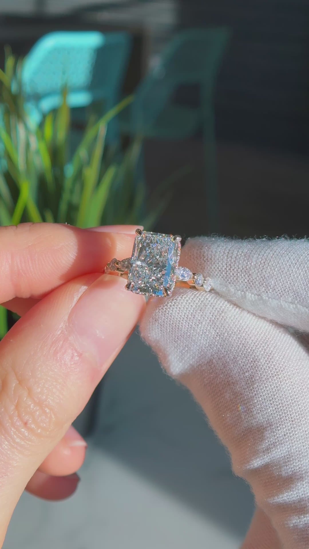 4.00ct Radiant Lab-Grown Diamond Ring, "The Opulence"