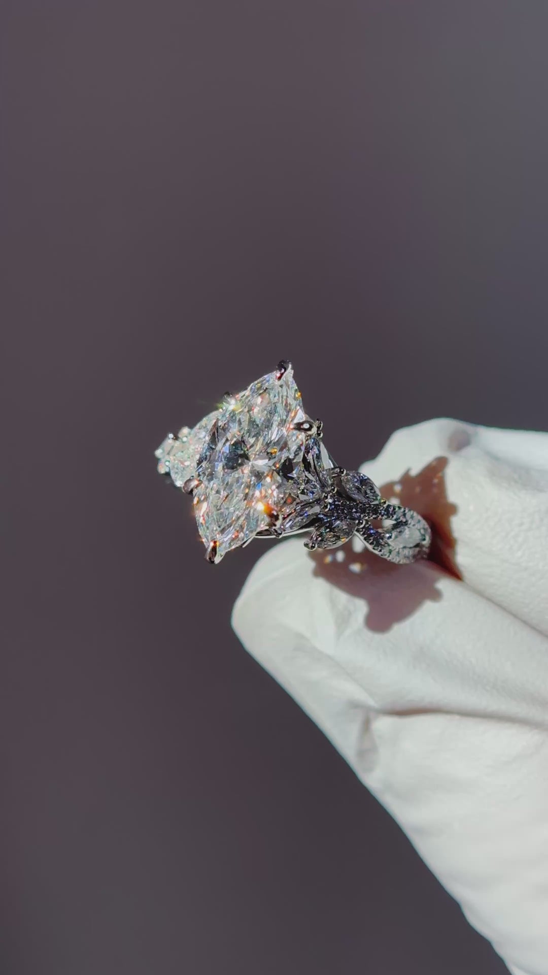 2.00ct Marquise Lab-Grown Diamond Solitaire Ring, "The Gardenia"
