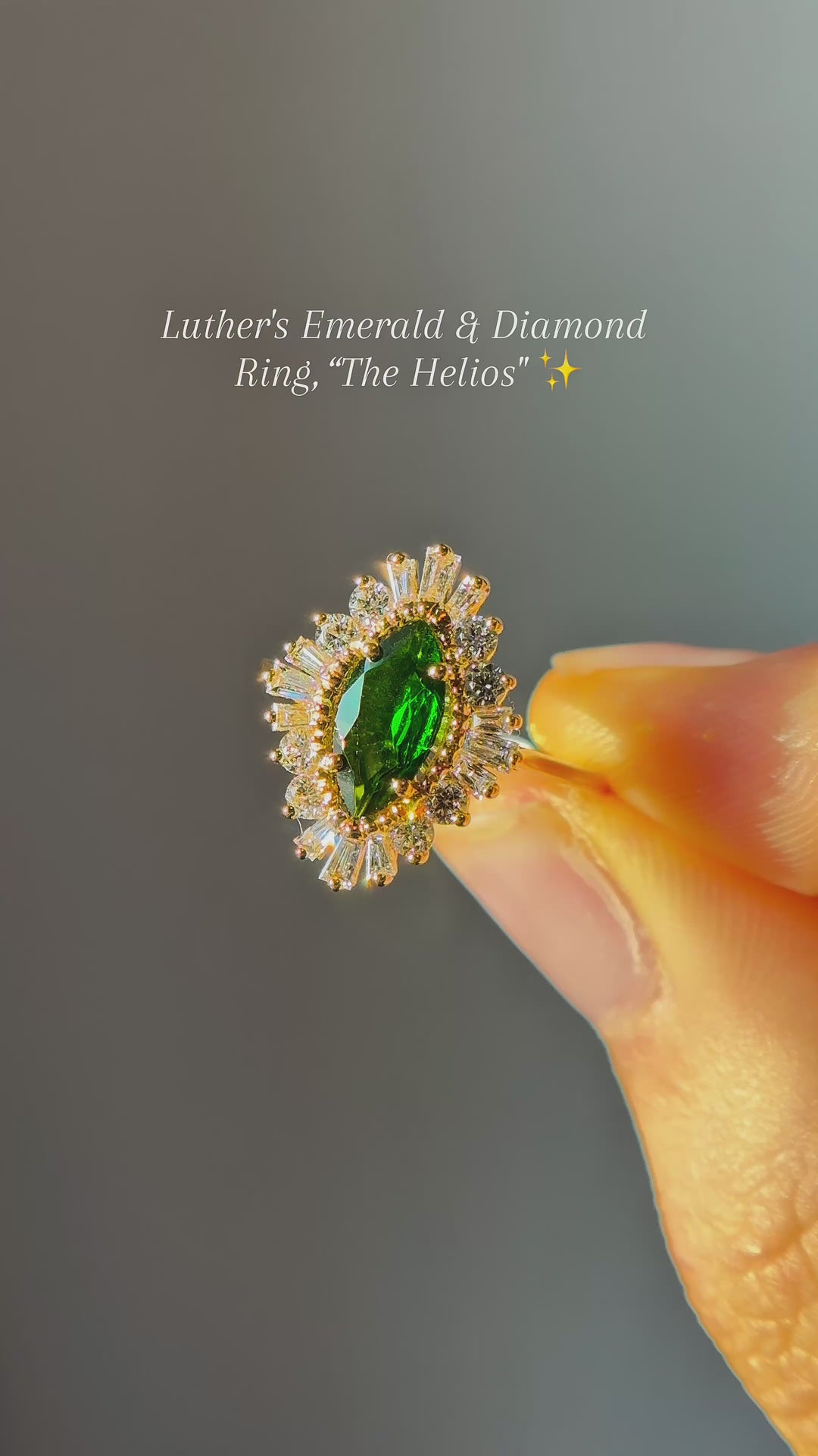 5x10mm, 2.10ct Lab-Grown Emerald Ring, "The Helios"