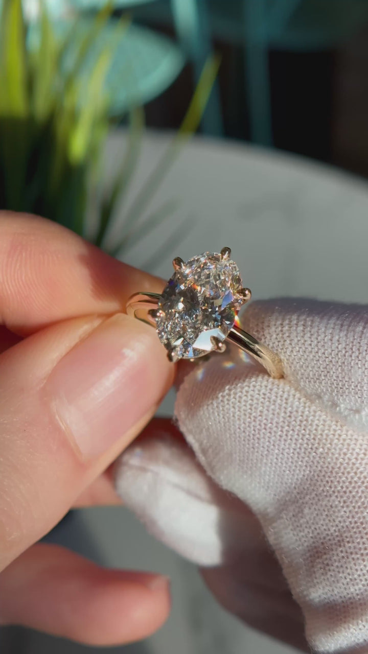 3.00ct Oval Lab-Grown Diamond Solitaire Ring, "The Classic Six"