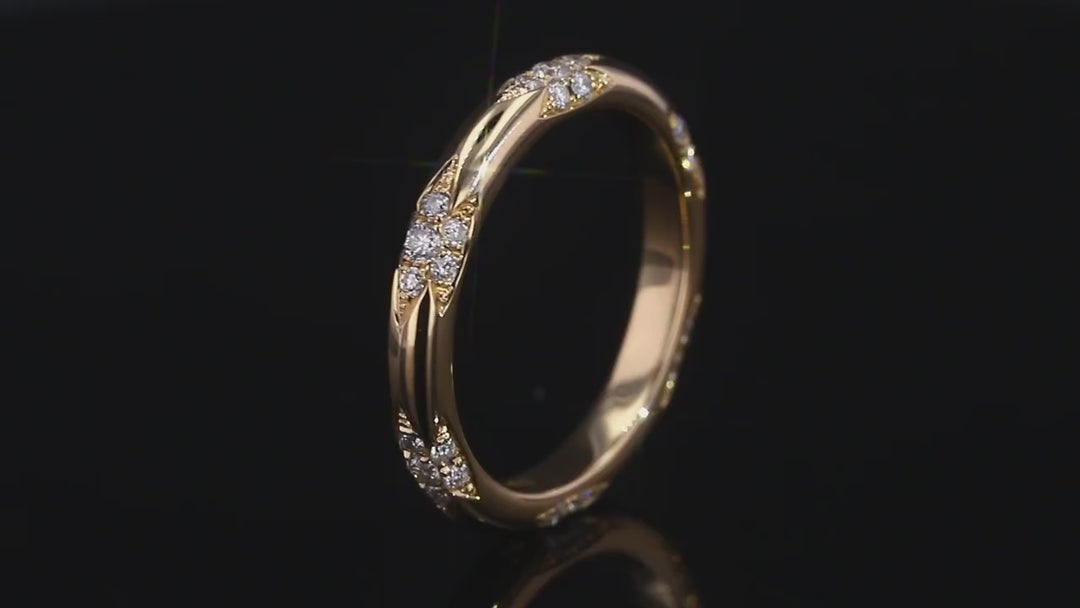 3mm Diamond Accent Band Ring in 14K White/Yellow Gold (0.11ctw)