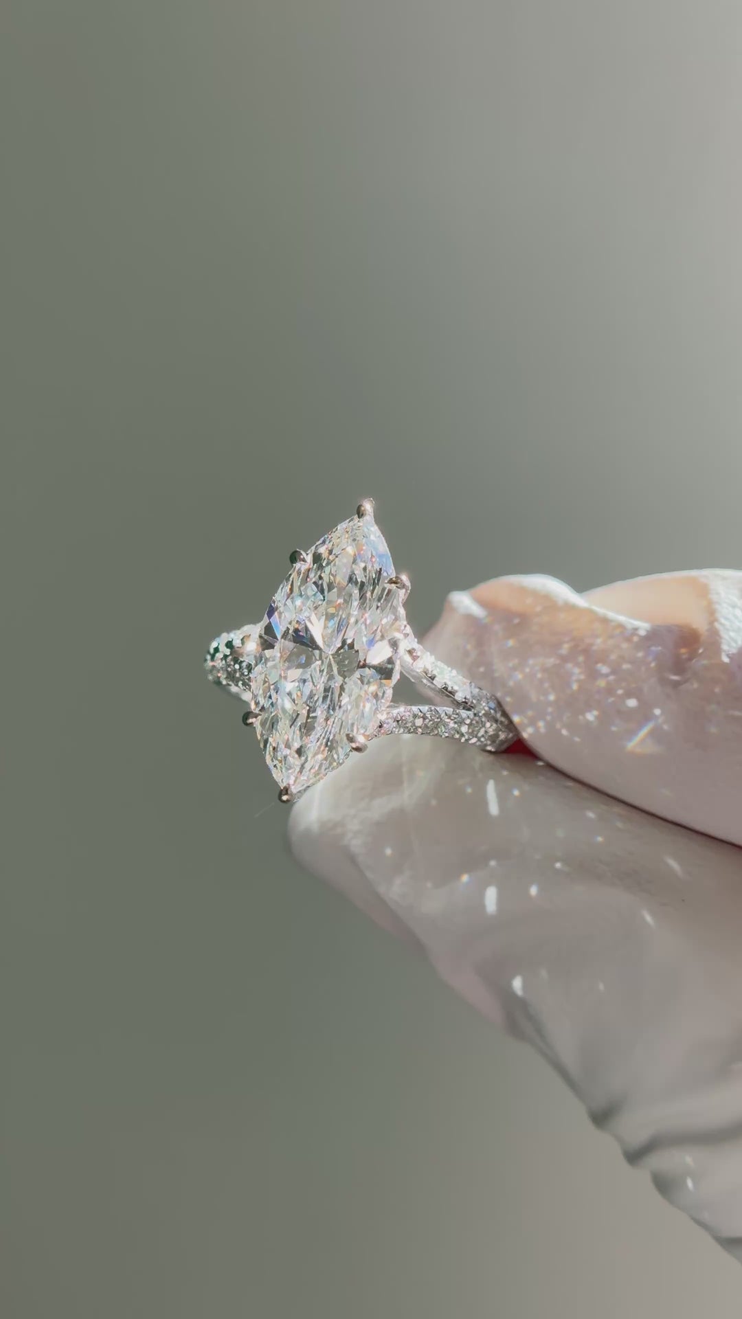 3.00ct Marquise Lab-Grown Diamond Solitaire Ring, "The Interlace"