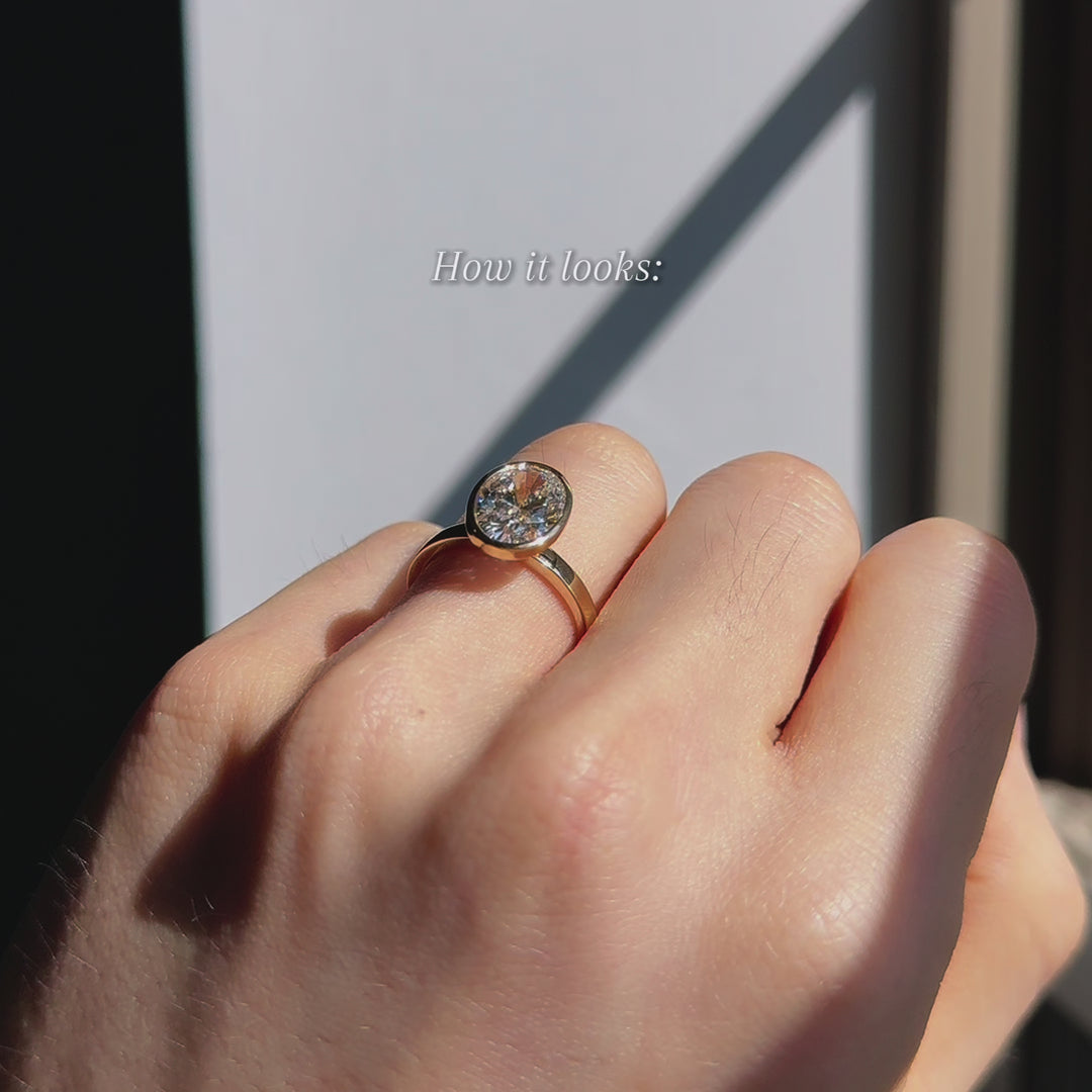 3.00ct Oval Lab-Grown Diamond Bezel-Set Ring, "The Modernist"