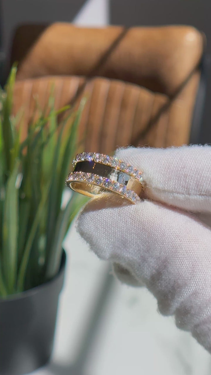 1.20ctw Diamond Double Row Band Ring in 14K White or Yellow Gold (7.8mm)
