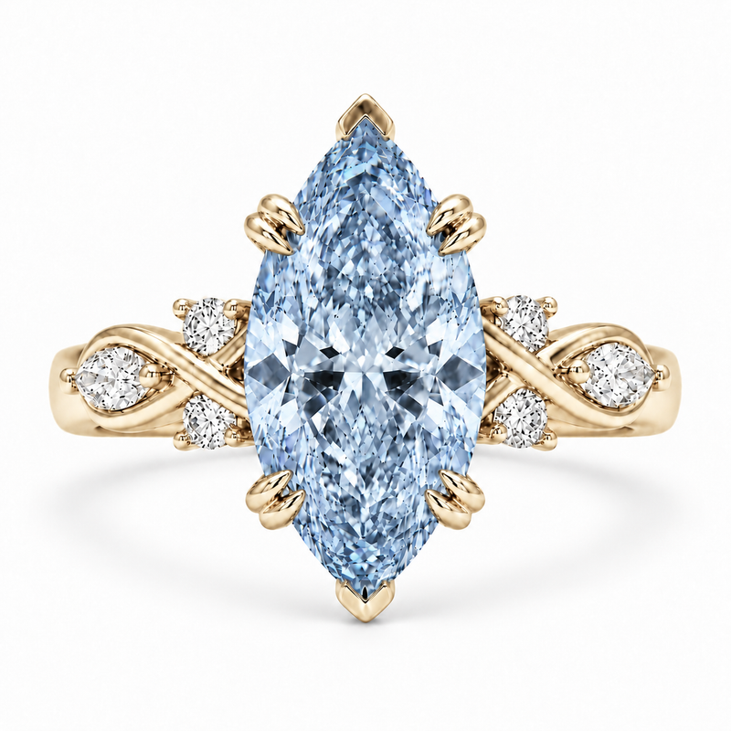 The Sovereign Crest — Blue Diamond Marquise