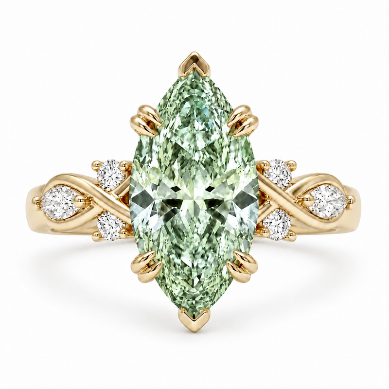 The Sovereign Crest — Green Diamond Marquise