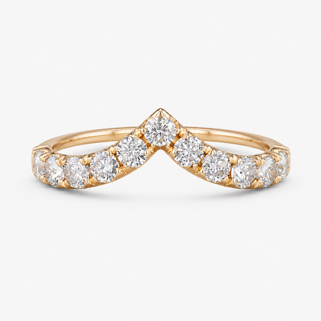 0.80ctw Diamond Chevron Stacking Band (1.8mm)