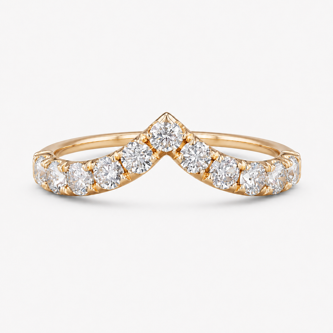 Lab diamond chevron stacking band, view 4