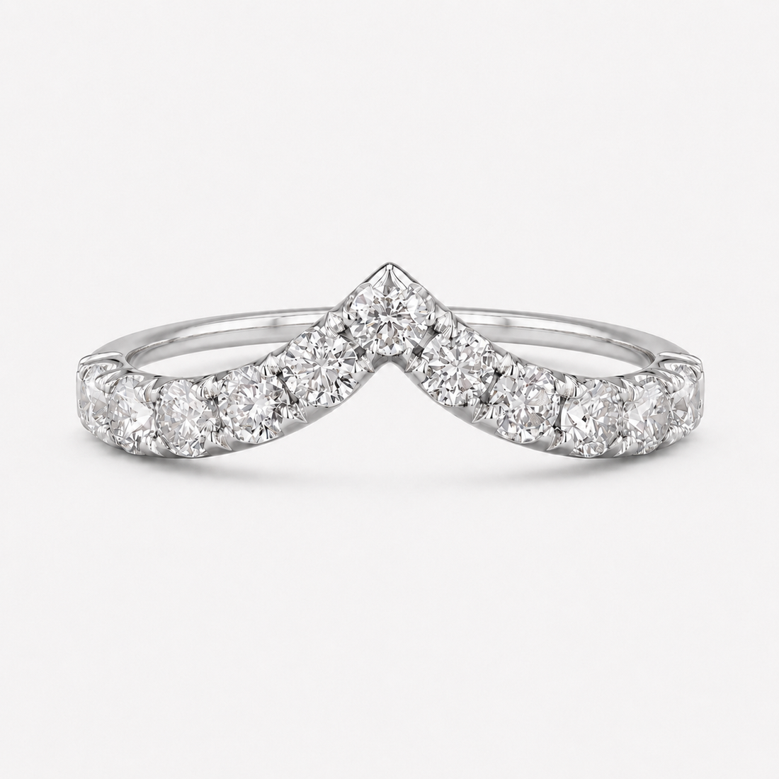 Lab diamond chevron stacking band, view 9