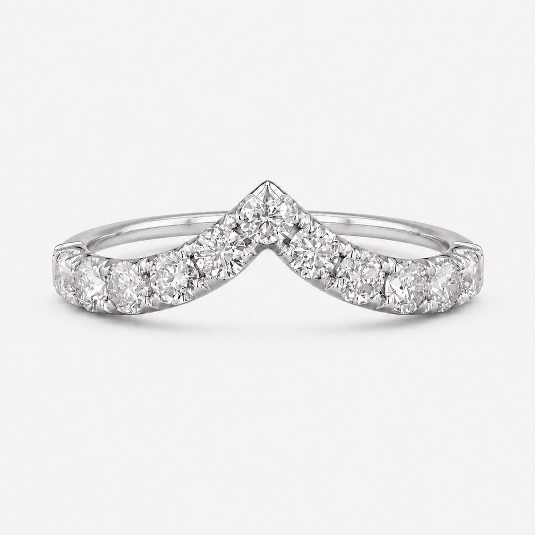 0.80ctw Diamond Chevron Stacking Band (1.8mm)
