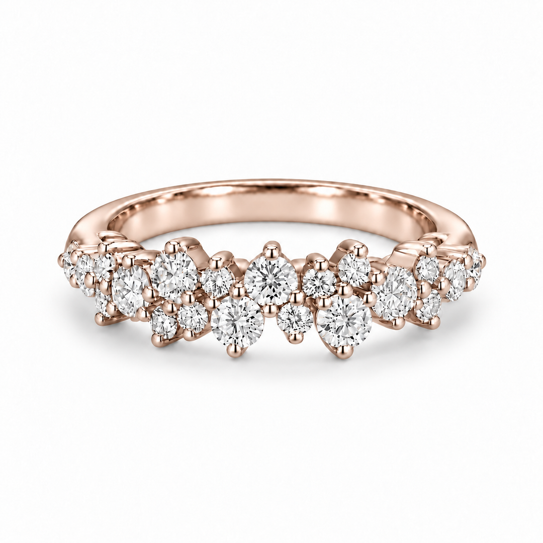 0.53ctw Diamond Cluster Wedding Band (4mm) in rose gold