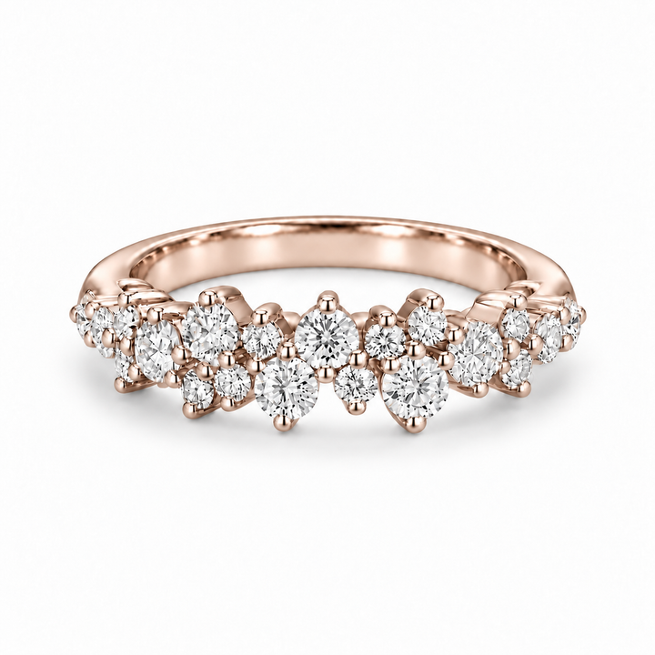 0.53ctw Diamond Cluster Wedding Band (4mm) in rose gold