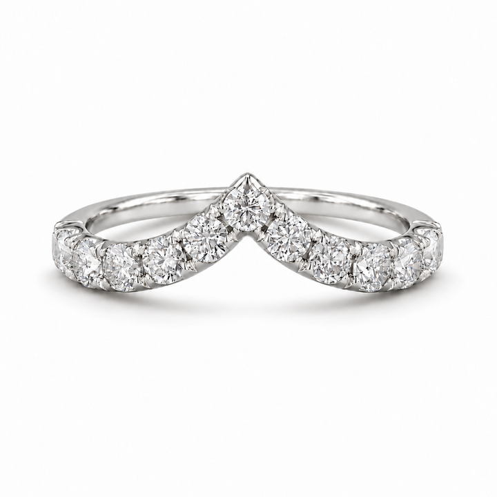 0.80ctw Diamond Chevron Stacking Band (1.8mm) in white gold