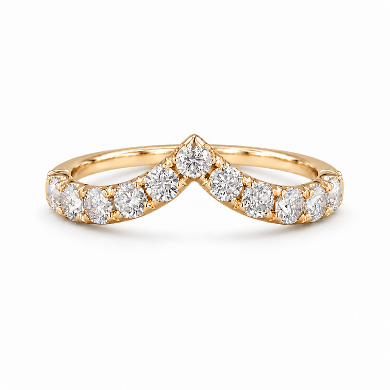 0.80ctw Diamond Chevron Stacking Band (1.8mm)