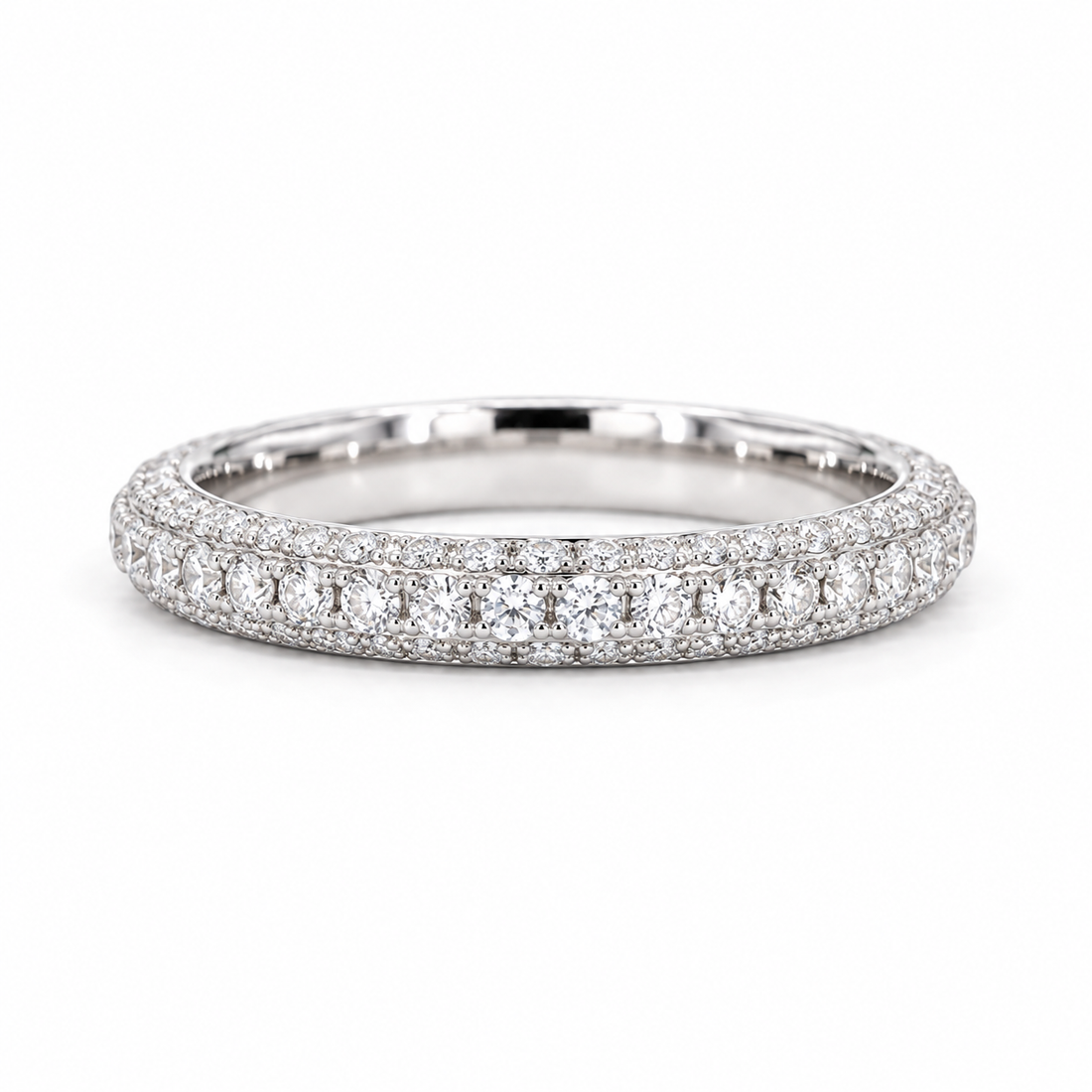 1.20ctw Three-Row Diamond 3/4 Eternity Band (3mm) in white gold