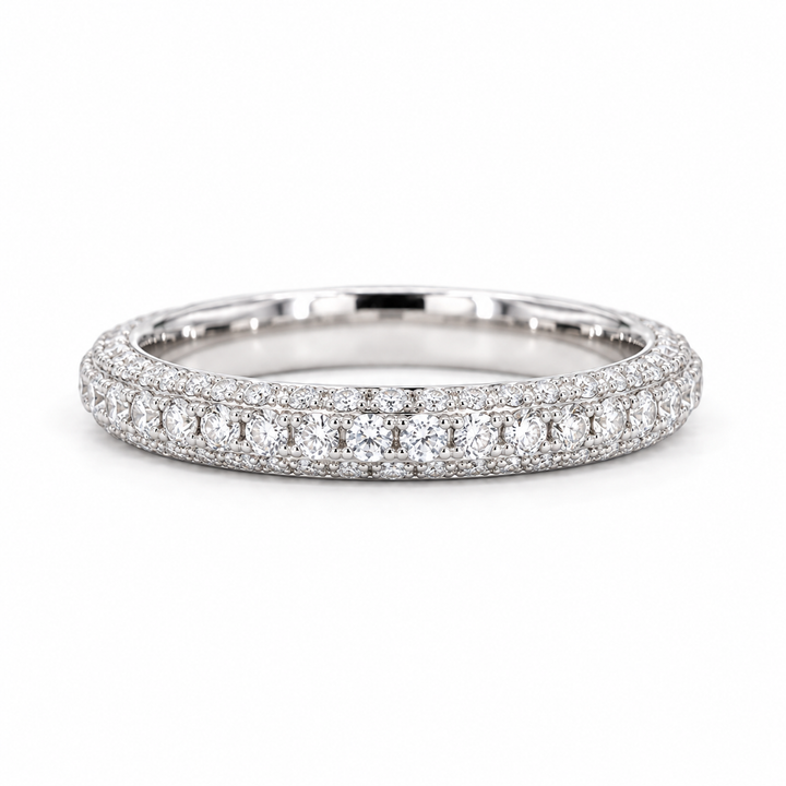 1.20ctw Three-Row Diamond 3/4 Eternity Band (3mm) in white gold