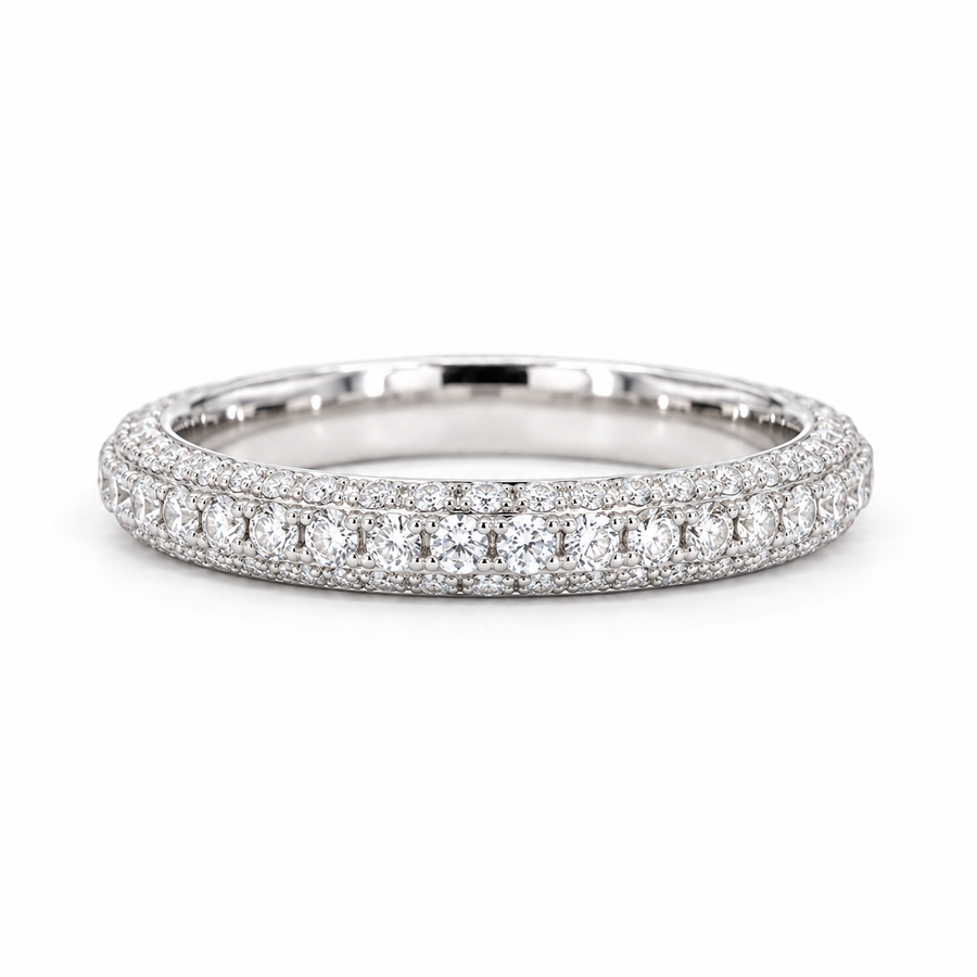 1.20ctw Three-Row Diamond 3/4 Eternity Band (3mm)