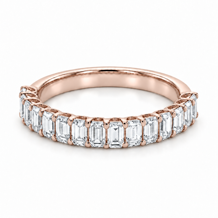 1.50ctw Emerald Diamond Half-Eternity Band (2.5mm) in rose gold