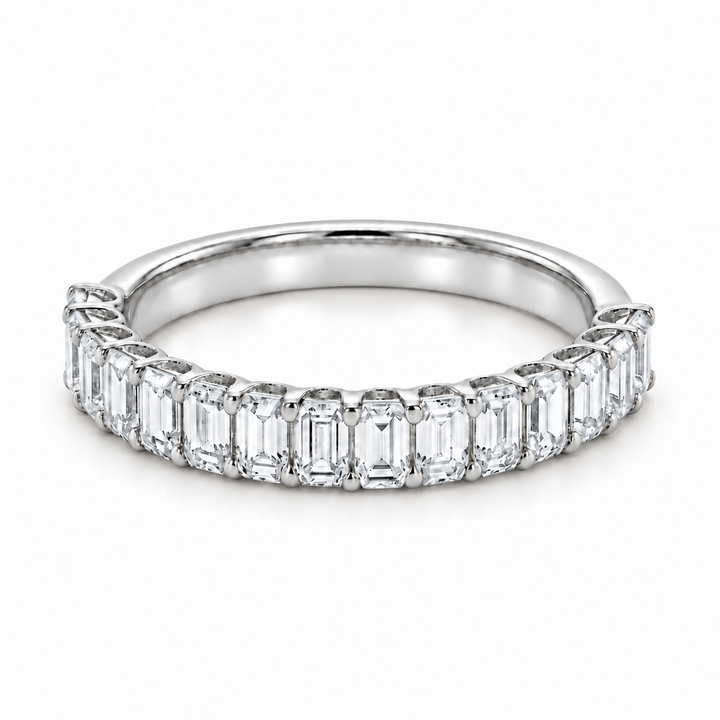 1.50ctw Emerald Diamond Half-Eternity Band (2.5mm) in white gold