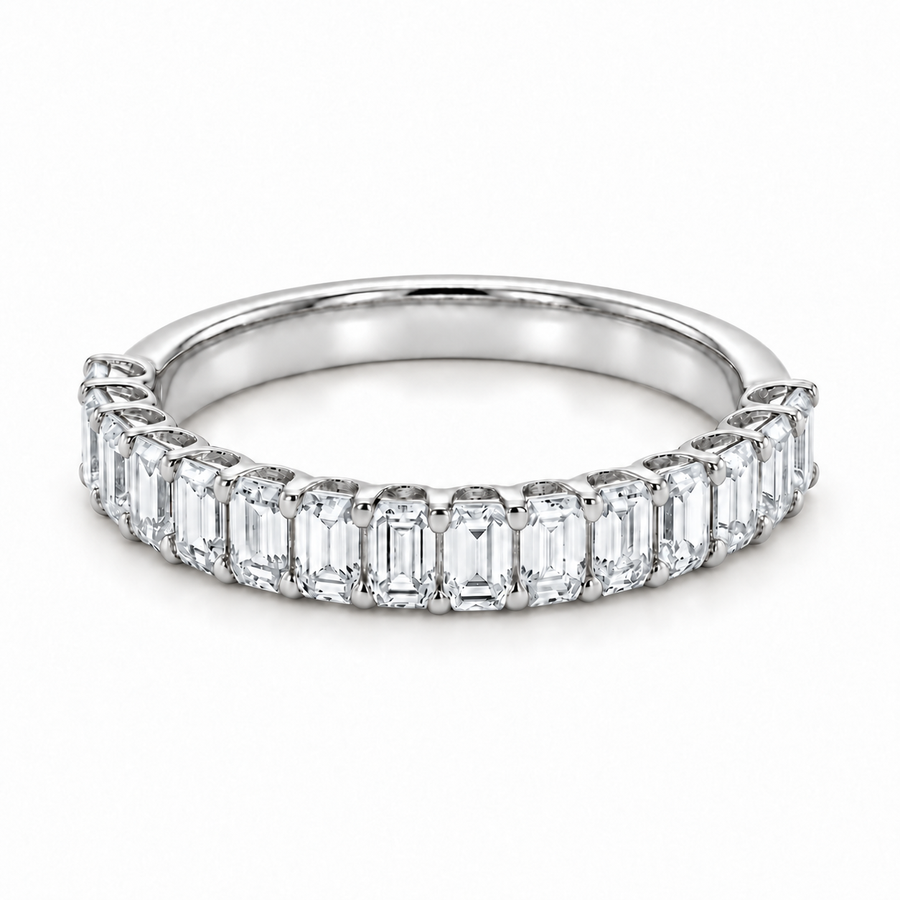 1.50ctw Emerald Diamond Half-Eternity Band (2.5mm)