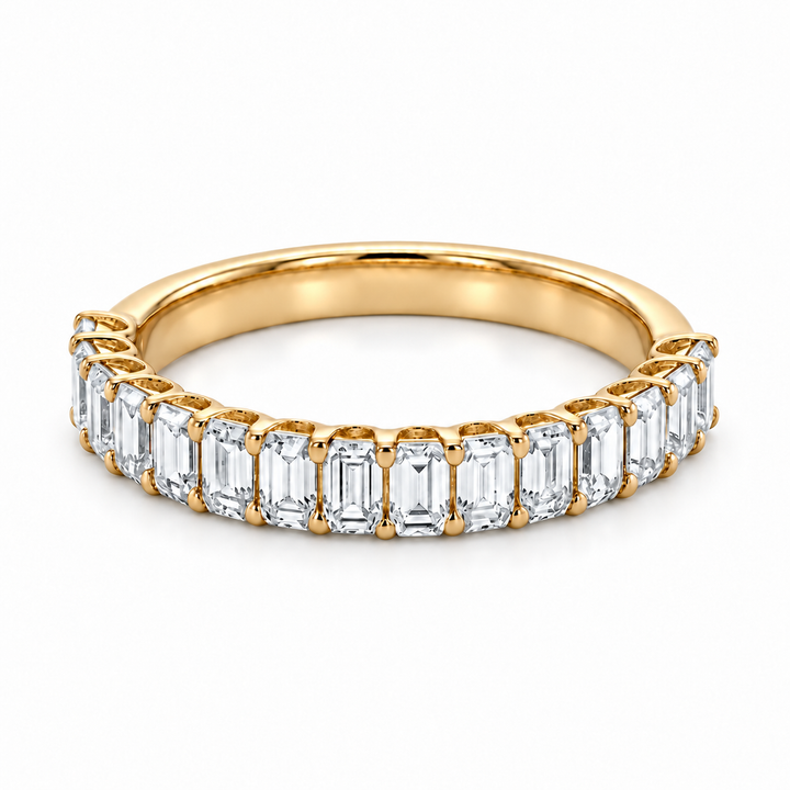 1.50ctw Emerald Diamond Half-Eternity Band (2.5mm) in yellow gold