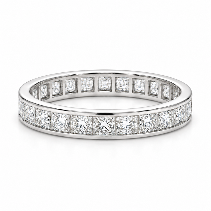 2.50ctw Princess Cut Channel-Set Eternity Band (4mm) in white gold