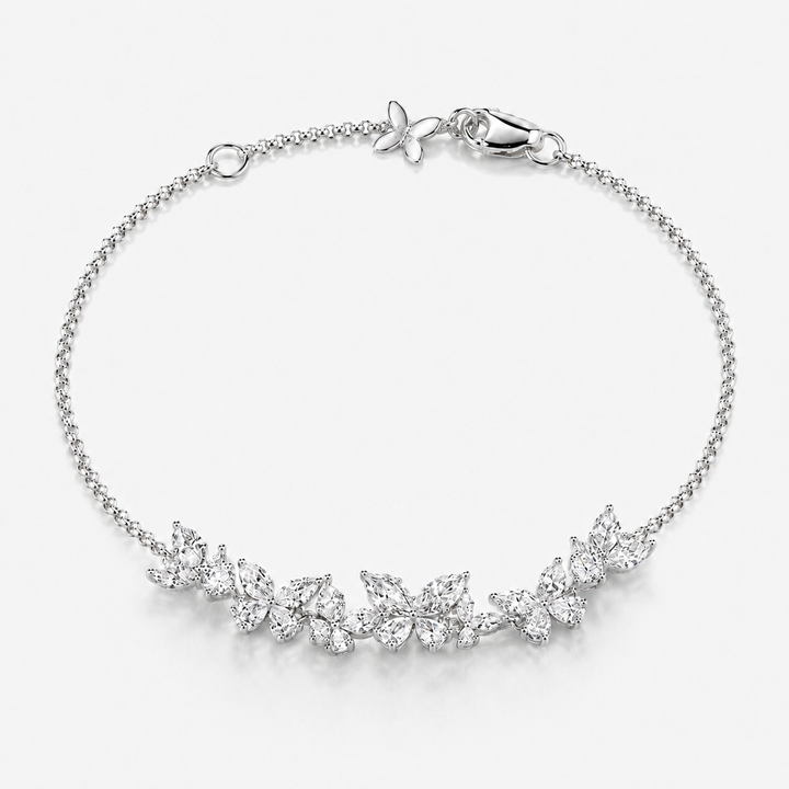 13ct Diamond Butterfly Bracelet in White Gold