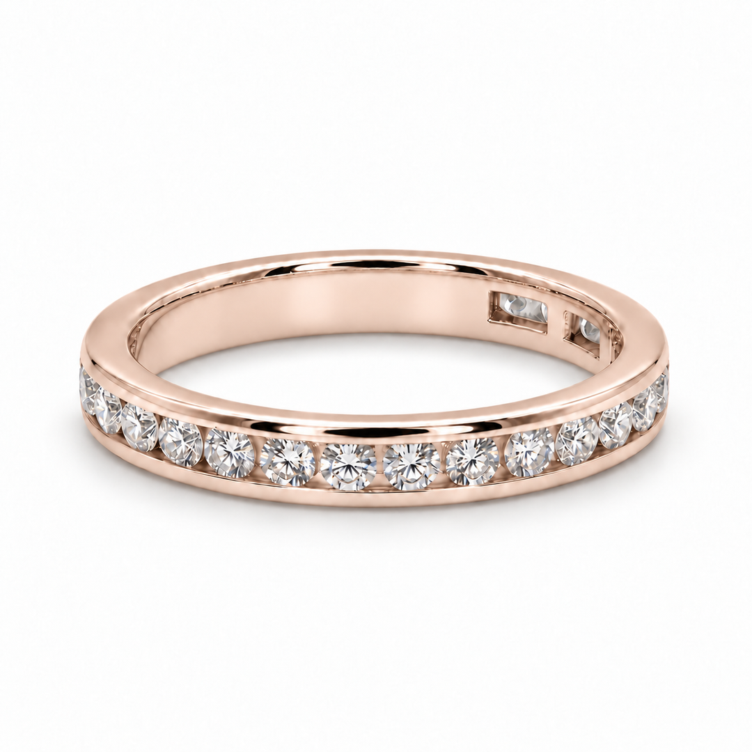 3mm Channel-Set Diamond Eternity Band (3mm, 1.50ctw) in rose gold