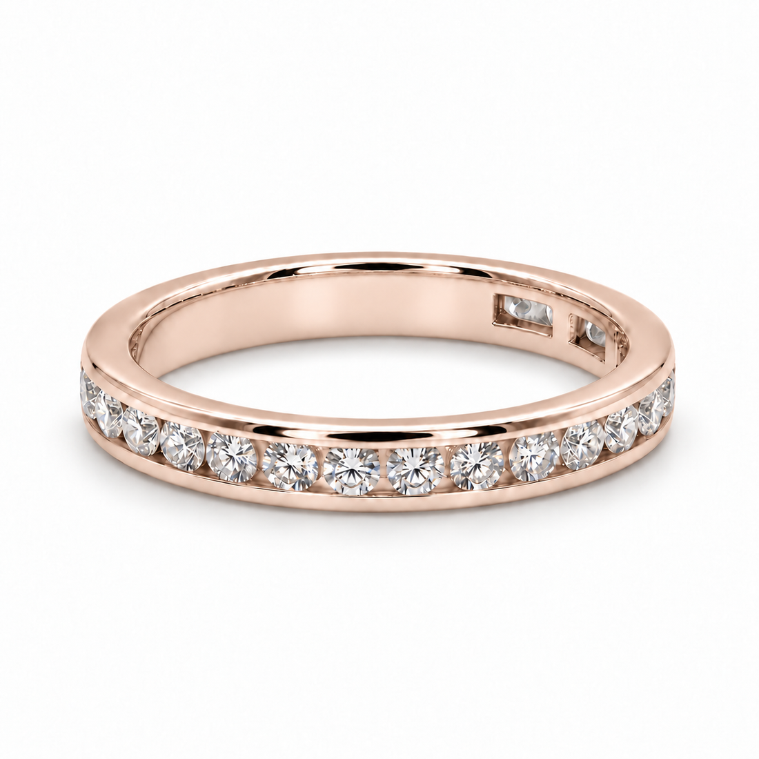 3mm Channel-Set Diamond Eternity Band (3mm, 1.50ctw) in rose gold