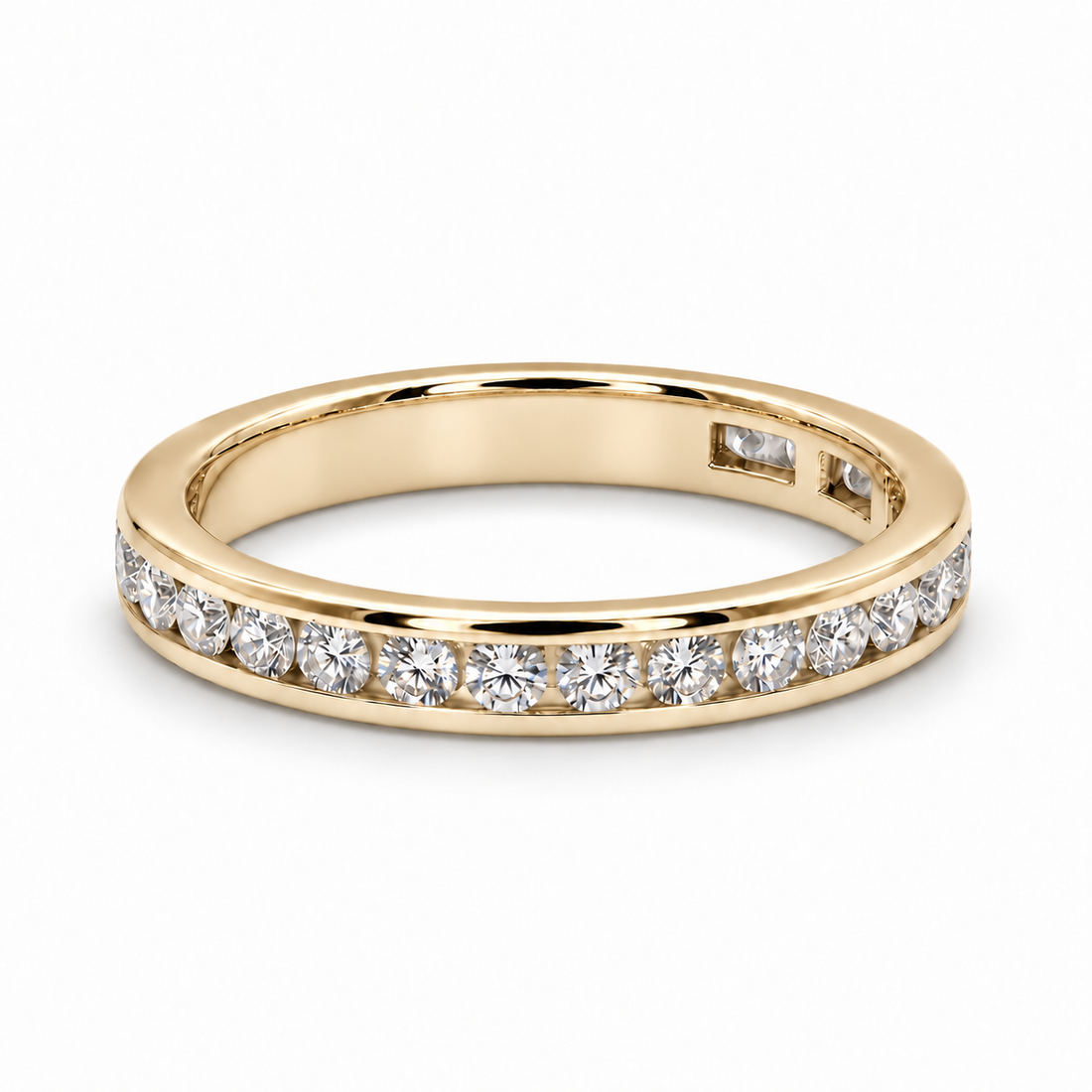 3mm Channel-Set Diamond Eternity Band (3mm, 1.50ctw) in yellow gold