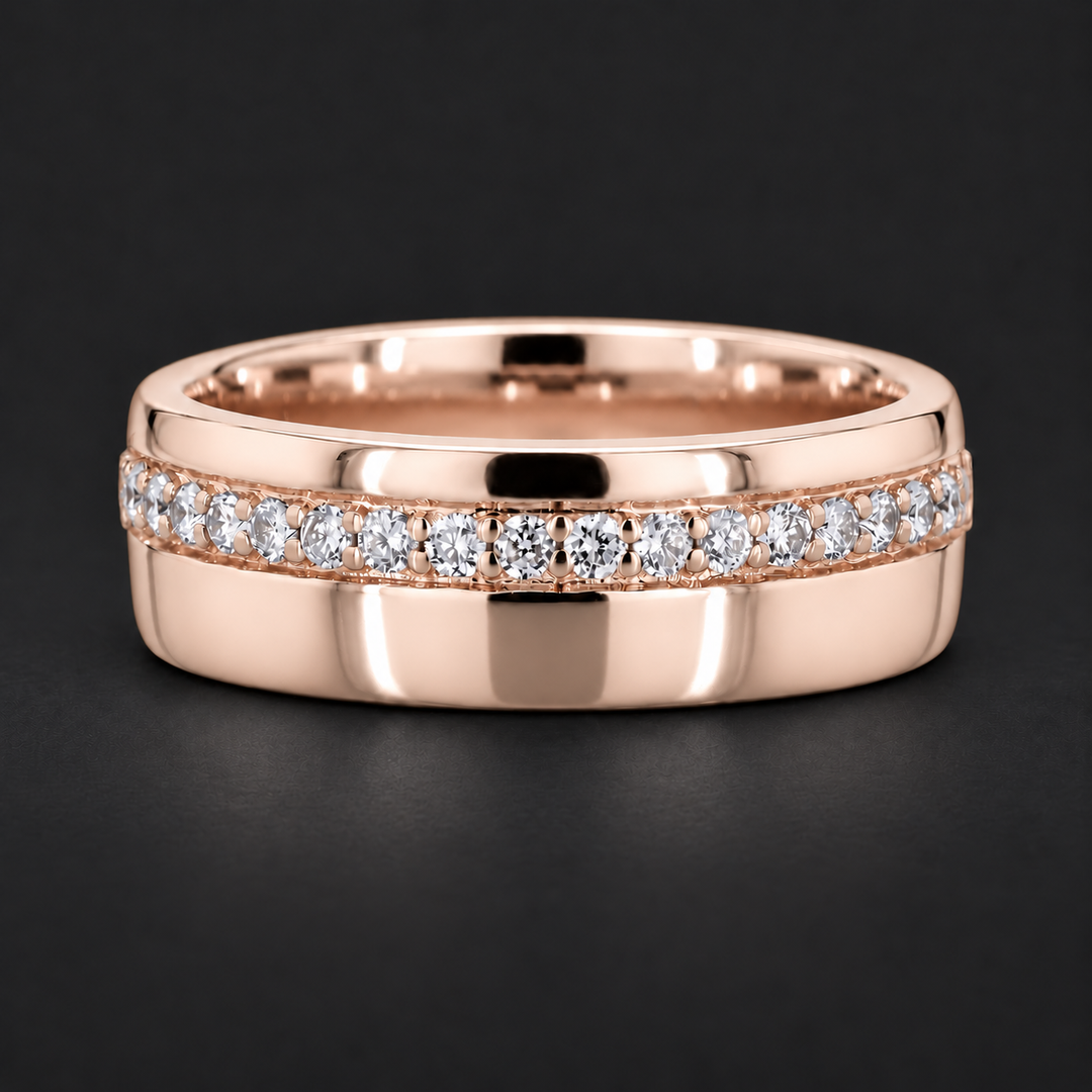 5mm Diamond Accent Band Ring in rose gold