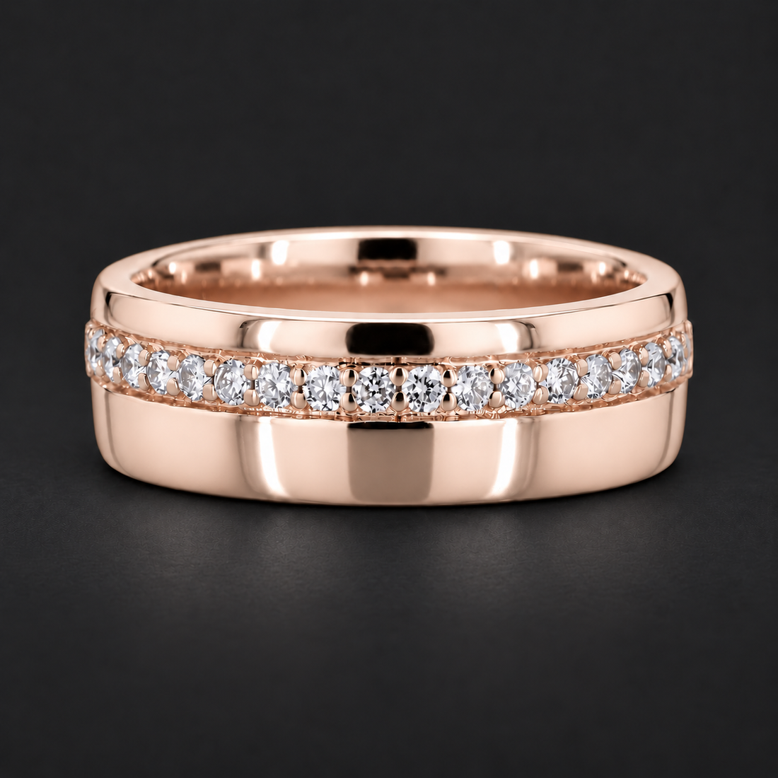 5mm Diamond Accent Band Ring in rose gold