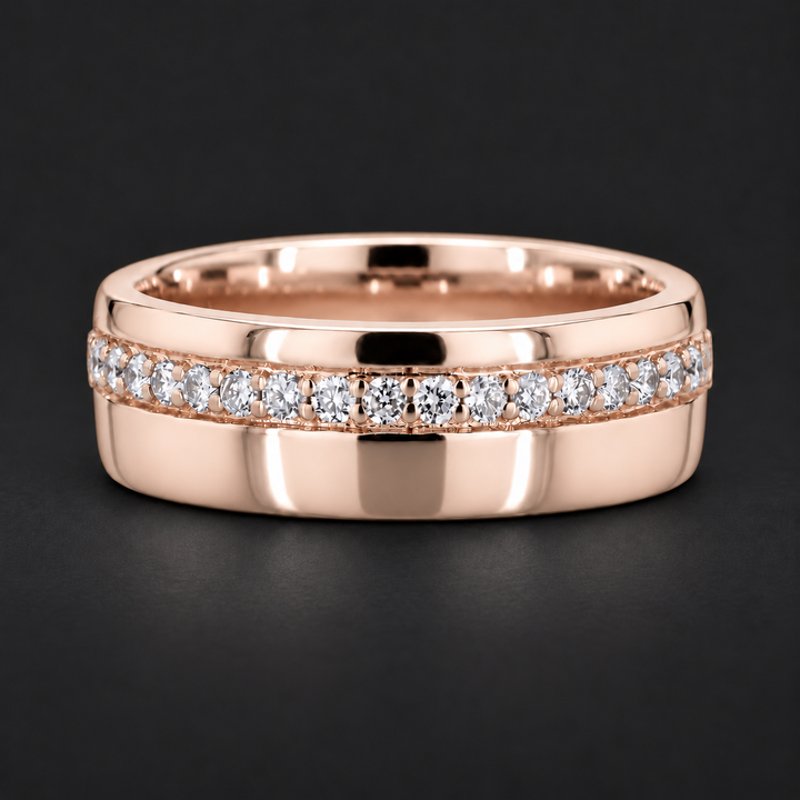 5mm Diamond Accent Band Ring in rose gold