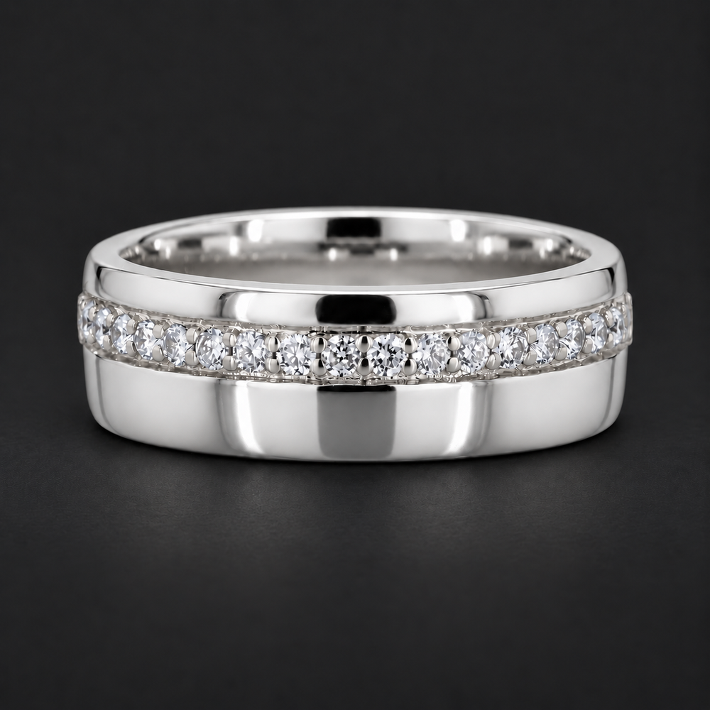 5mm Diamond Accent Band Ring in white gold