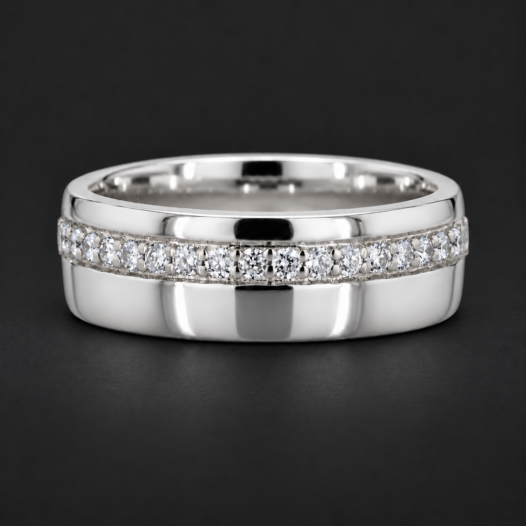 5mm Diamond Accent Band Ring in white gold