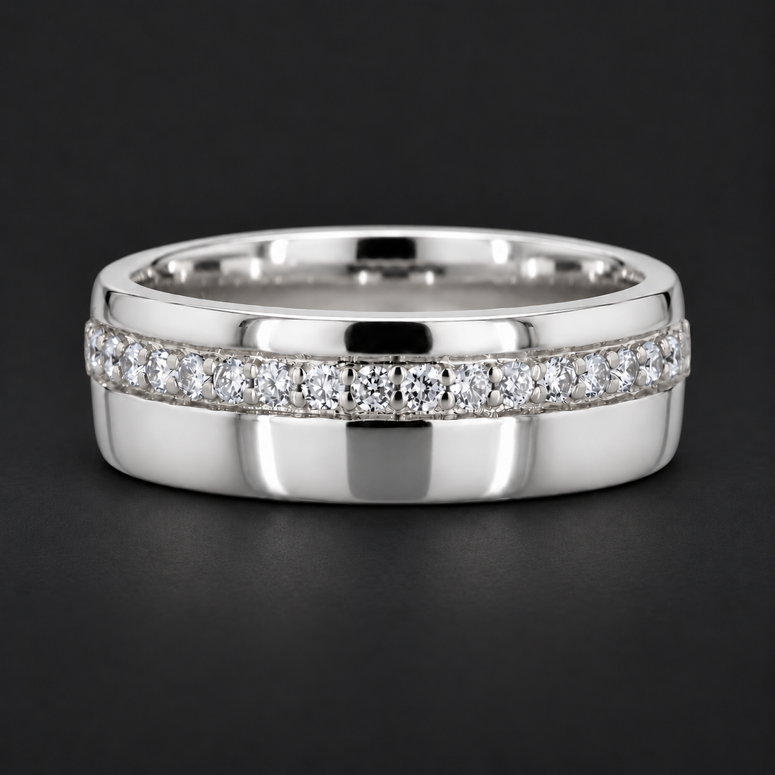 5mm Diamond Accent Band Ring in white gold