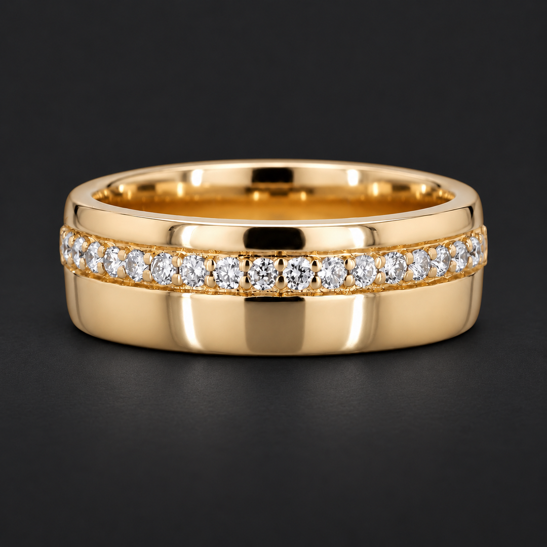 5mm Diamond Accent Band Ring in yellow gold
