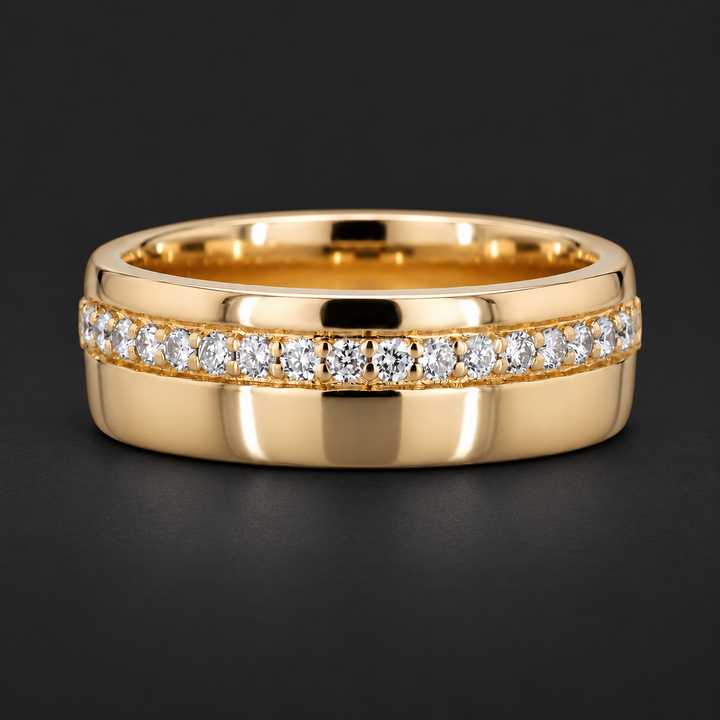 5mm Diamond Accent Band Ring in yellow gold