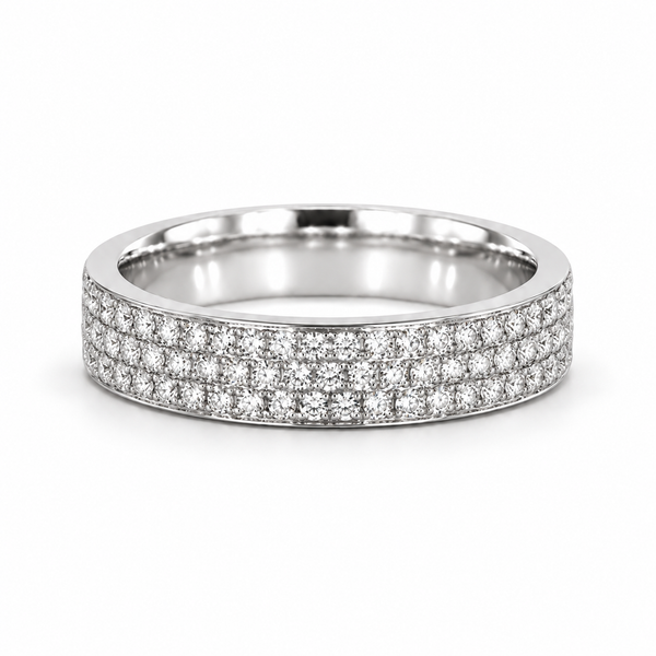 5mm Triple-Row Pavé Diamond Band