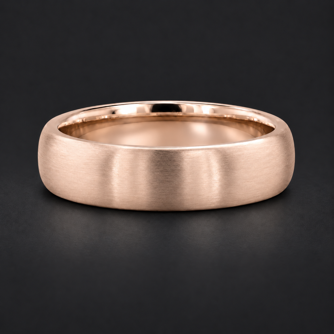 Classic Brushed Wedding Band (5mm) in rose gold