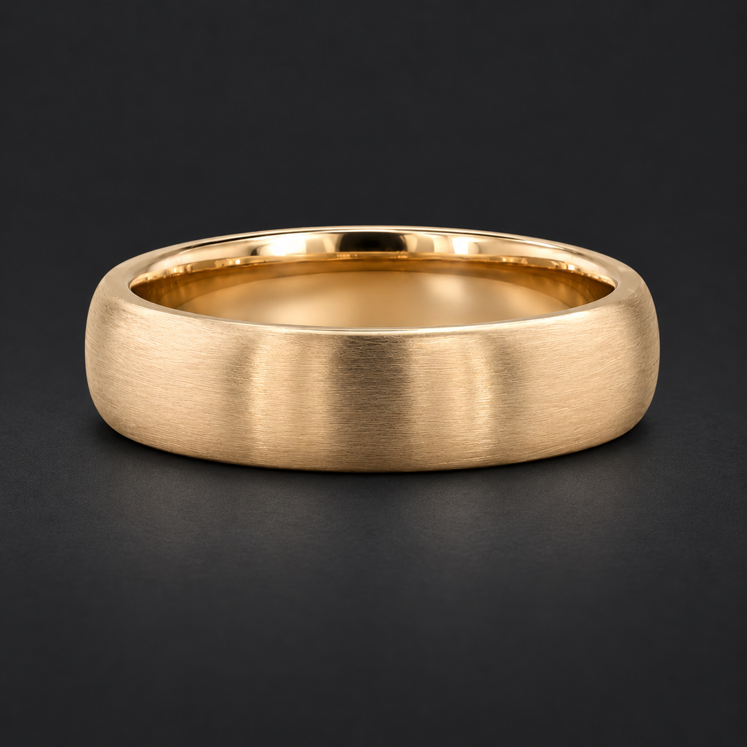 Classic Brushed Wedding Band (5mm) in yellow gold