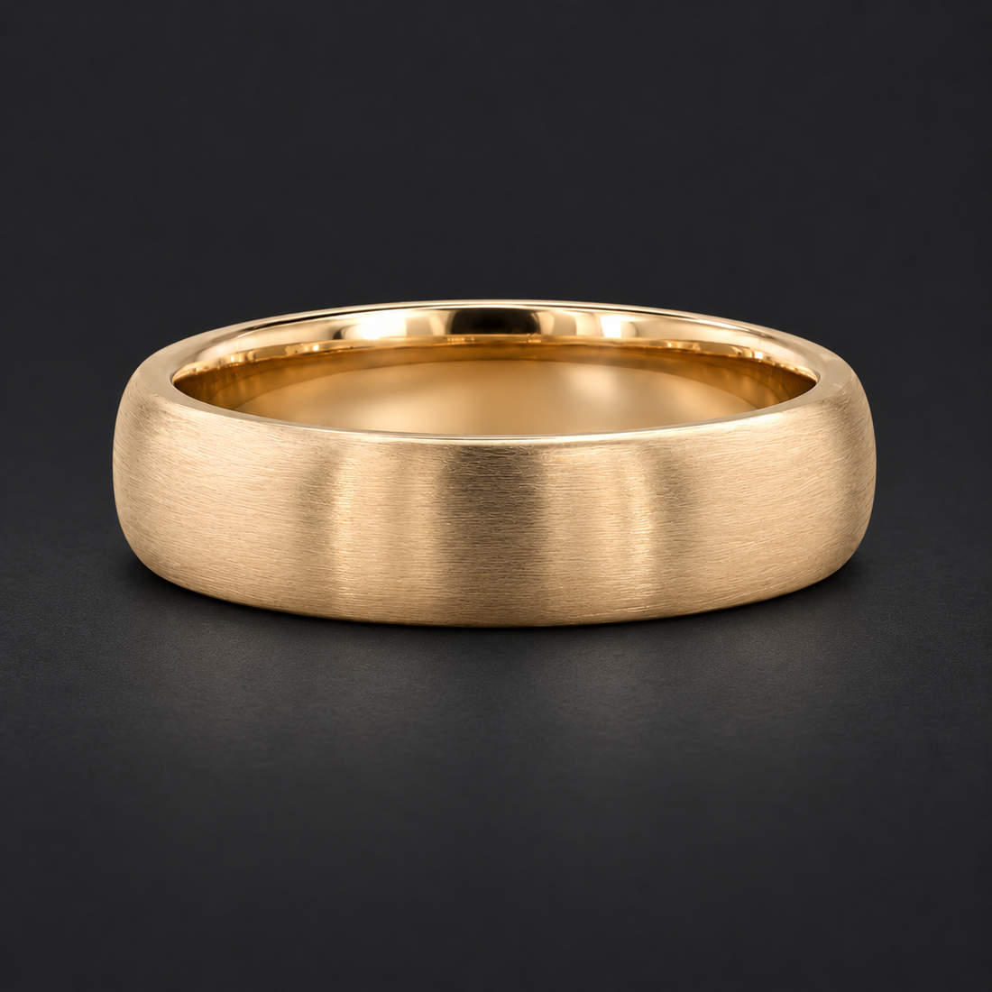 Classic Brushed Wedding Band (5mm) in yellow gold