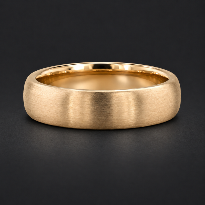 Classic Brushed Wedding Band (5mm) in yellow gold