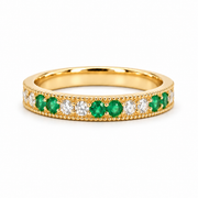 Colombian Emerald & Diamond Eternity Vintage Band (2.5mm, 1.00ctw)