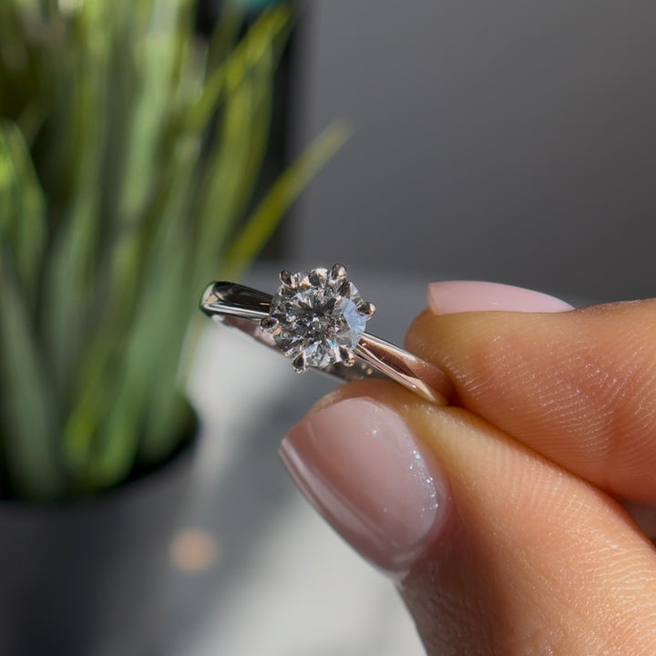 Customized™ 1.00ct Round Lab-Grown Diamond Ring in Classic 6-Prong Setting in White Gold